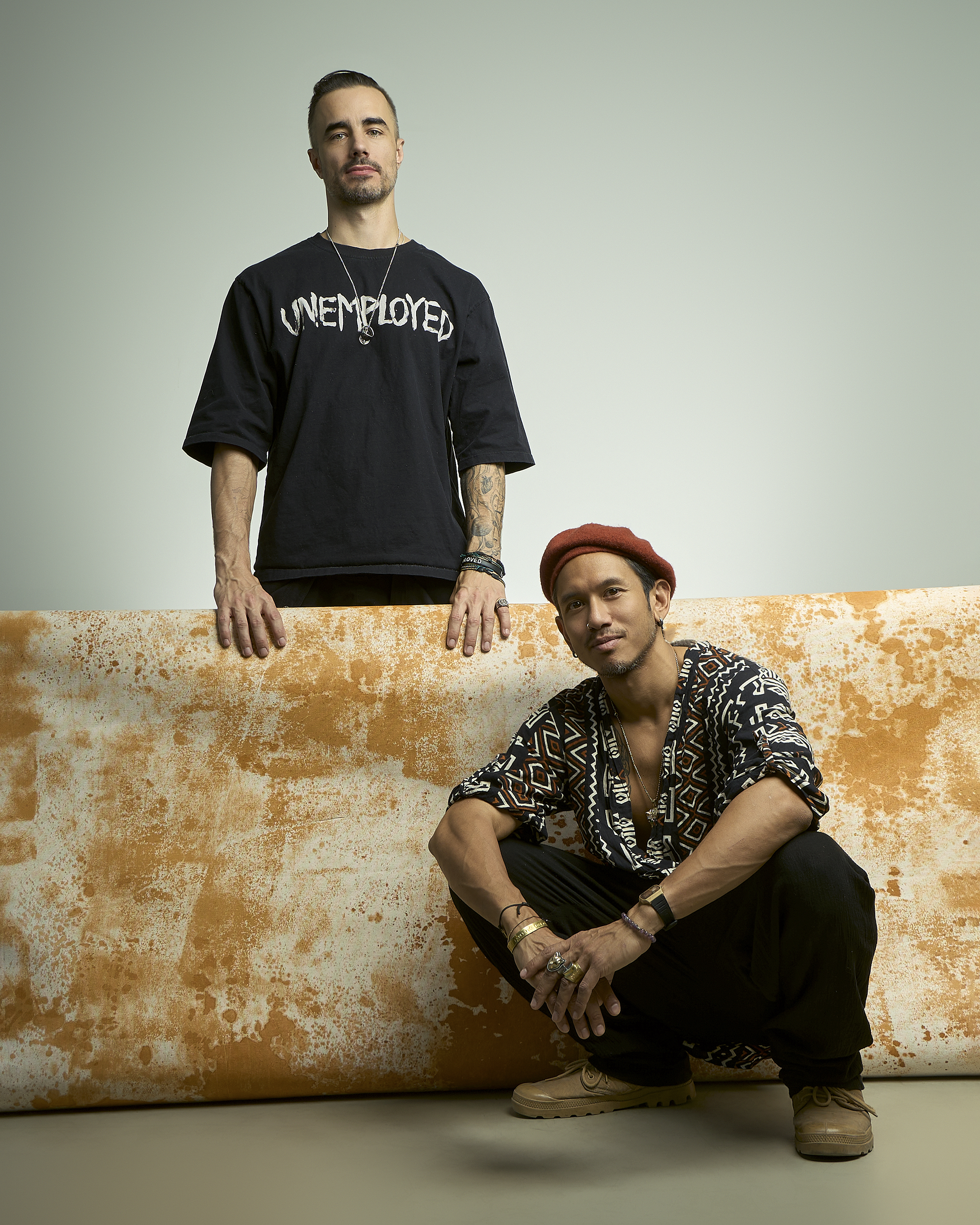 JAGWOLF editorial portrait with UNEMPLOYED tee, Mexico City press shoot