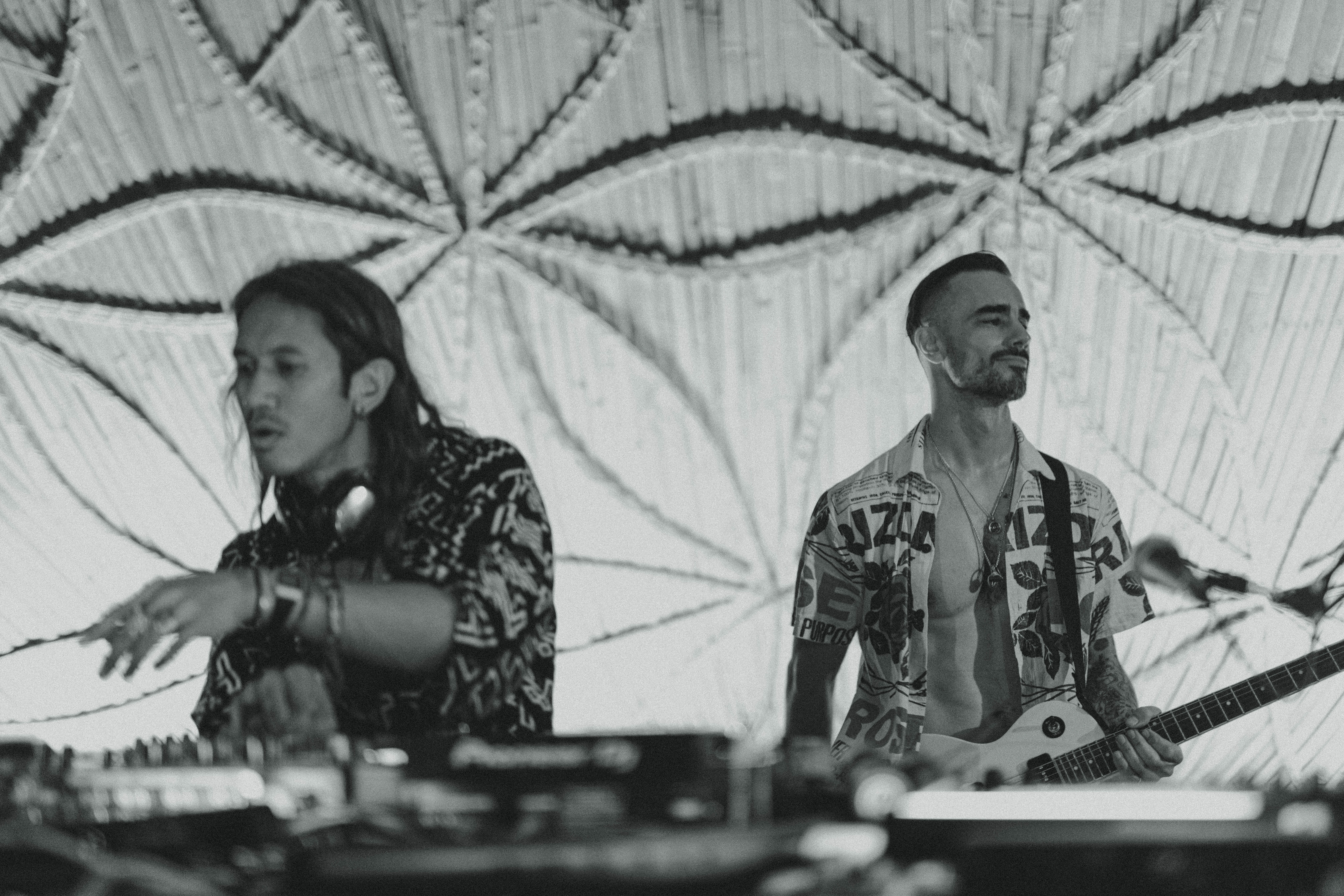 JAGWOLF duo black and white portrait at Envision Festival 2026